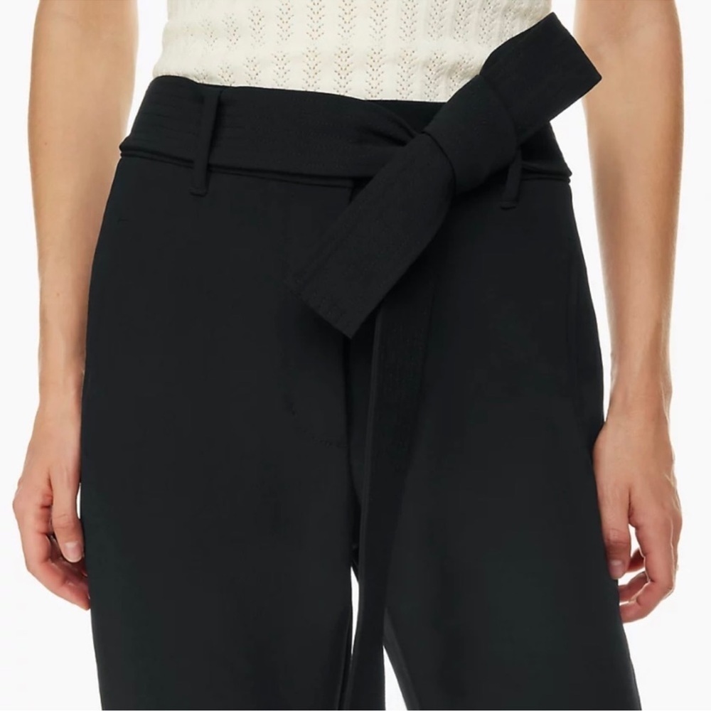 Wilfred Tie-front Black Pants Sz 8 neutral work professional corporategirl - Picture 2 of 8